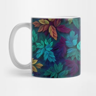 Aqua Turquoise Foliage Leafy Leaves Mug